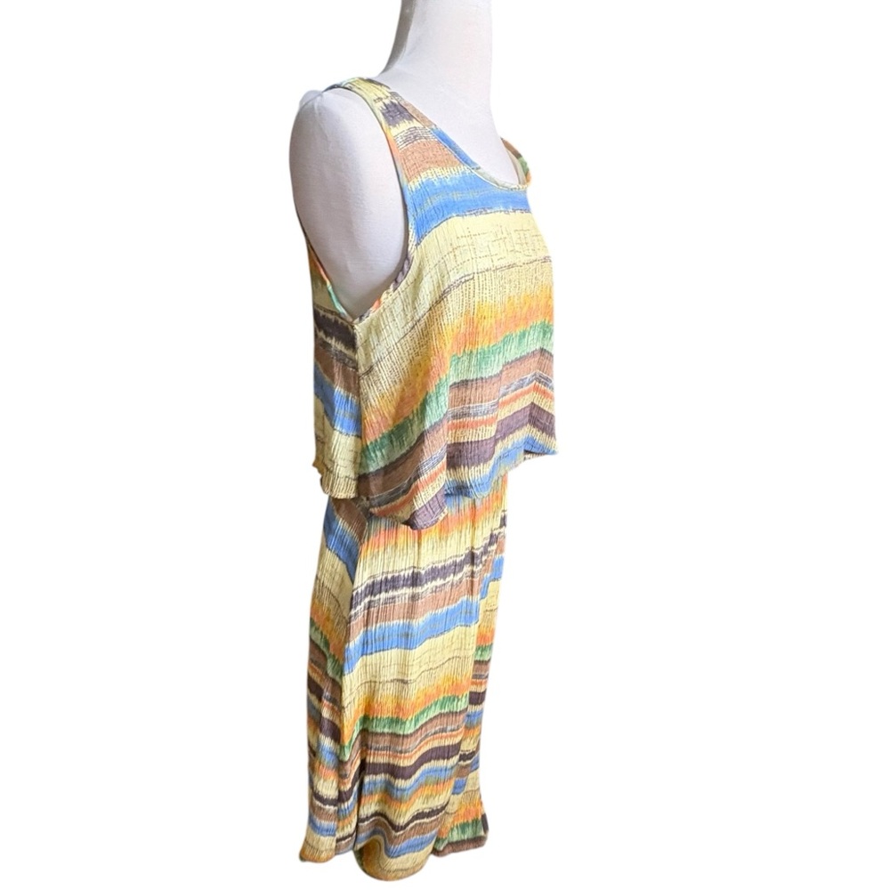 🔴 5 for $40 SALE ! Robert Louis MultiColor Striped Scoop Neck Dress Sz M - Picture 7 of 7